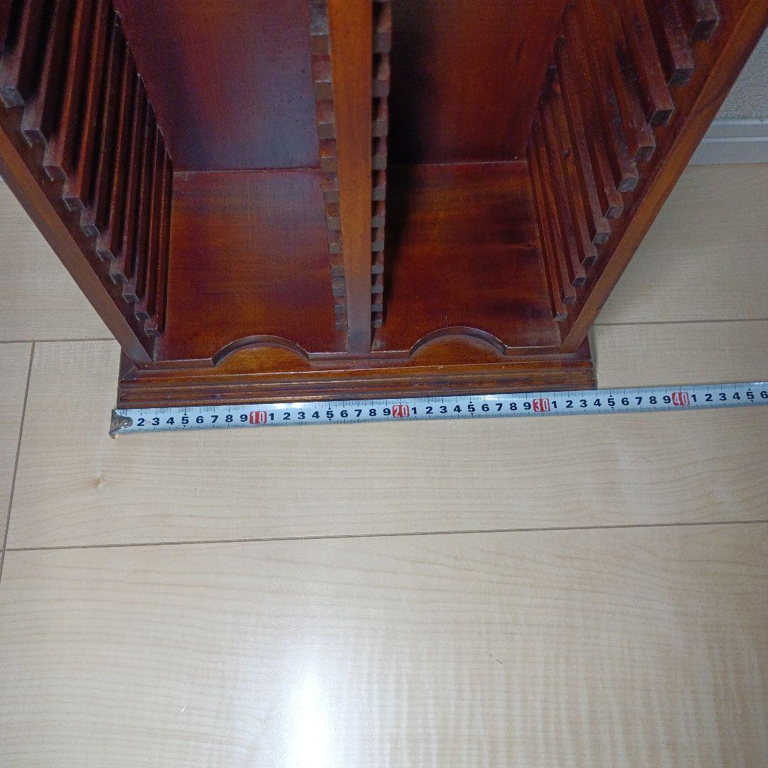 希少レア　アンティーク　木製 彫刻入り CD/DVD収納キャビネット/スタンド