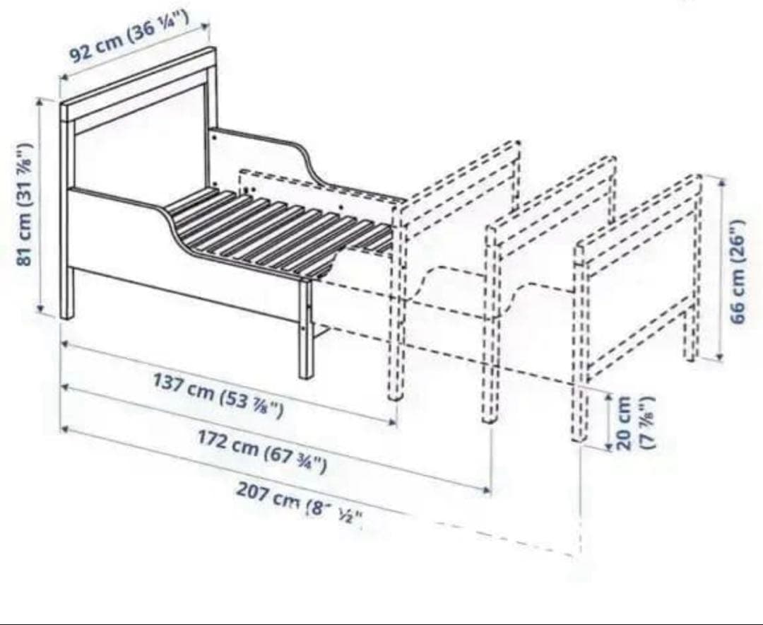 引き取り限定IKEA 伸長式ベッド マット・すのこ・カバー 一式セット