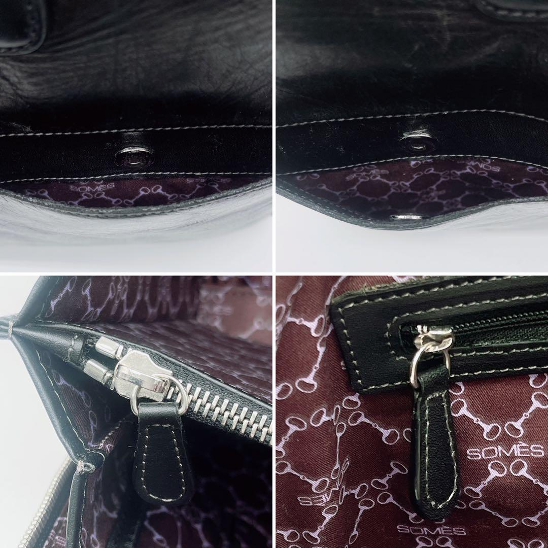 【ソメスサドル】ビジネスバッグ レザー ブラック A4サイズ収納可