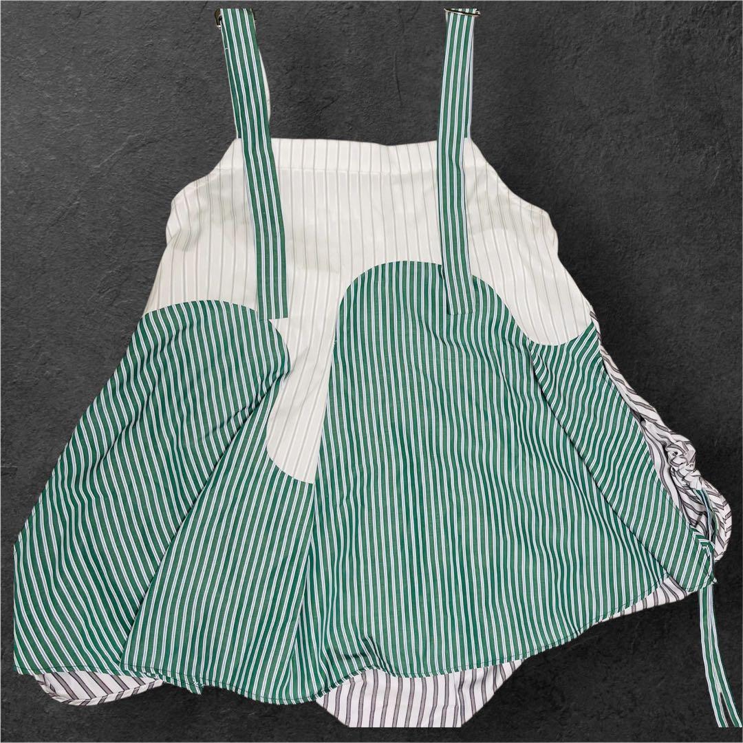 新品未使用UN3D. アンスリード ウェーブラインギャザーキャミソール グリーン