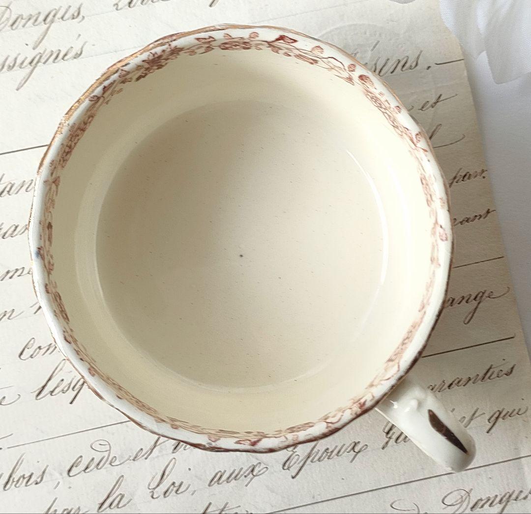 希少　美品　ジョワジールロワ　ショコラカップ　マロン　フランスアンティーク