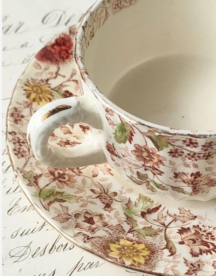 希少　美品　ジョワジールロワ　ショコラカップ　マロン　フランスアンティーク