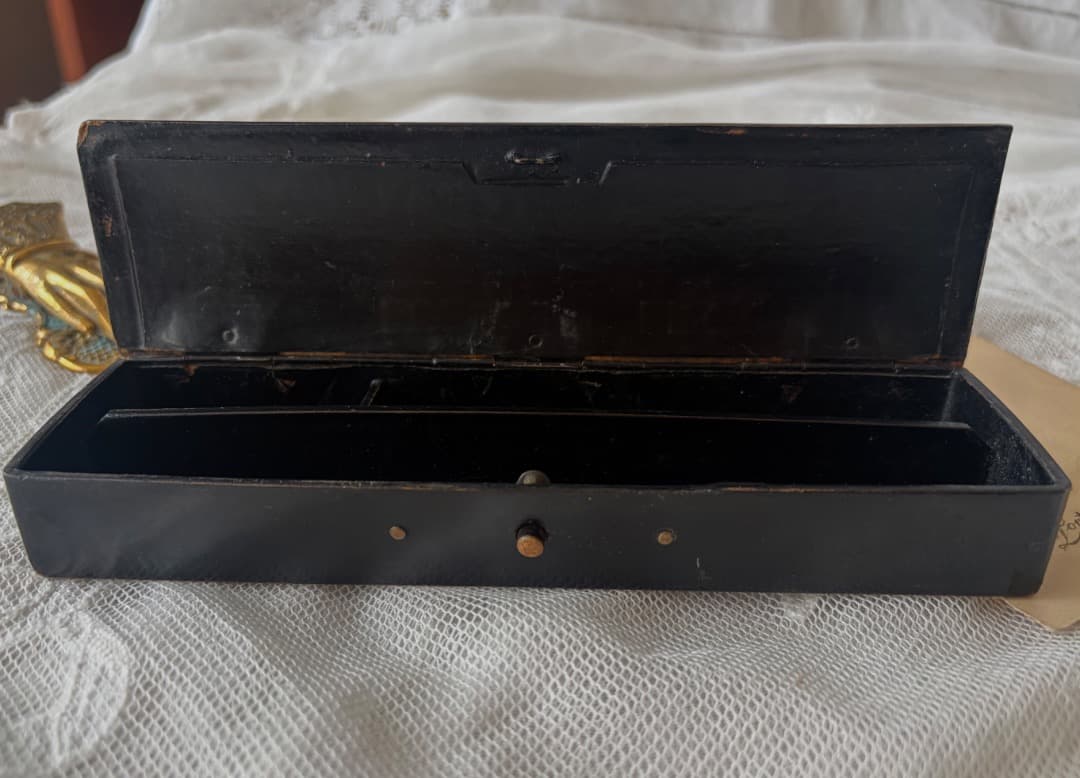 フランスアンティーク　パピエマシェ　ペンケース　小鳥　小箱　小物入れ　蚤の市