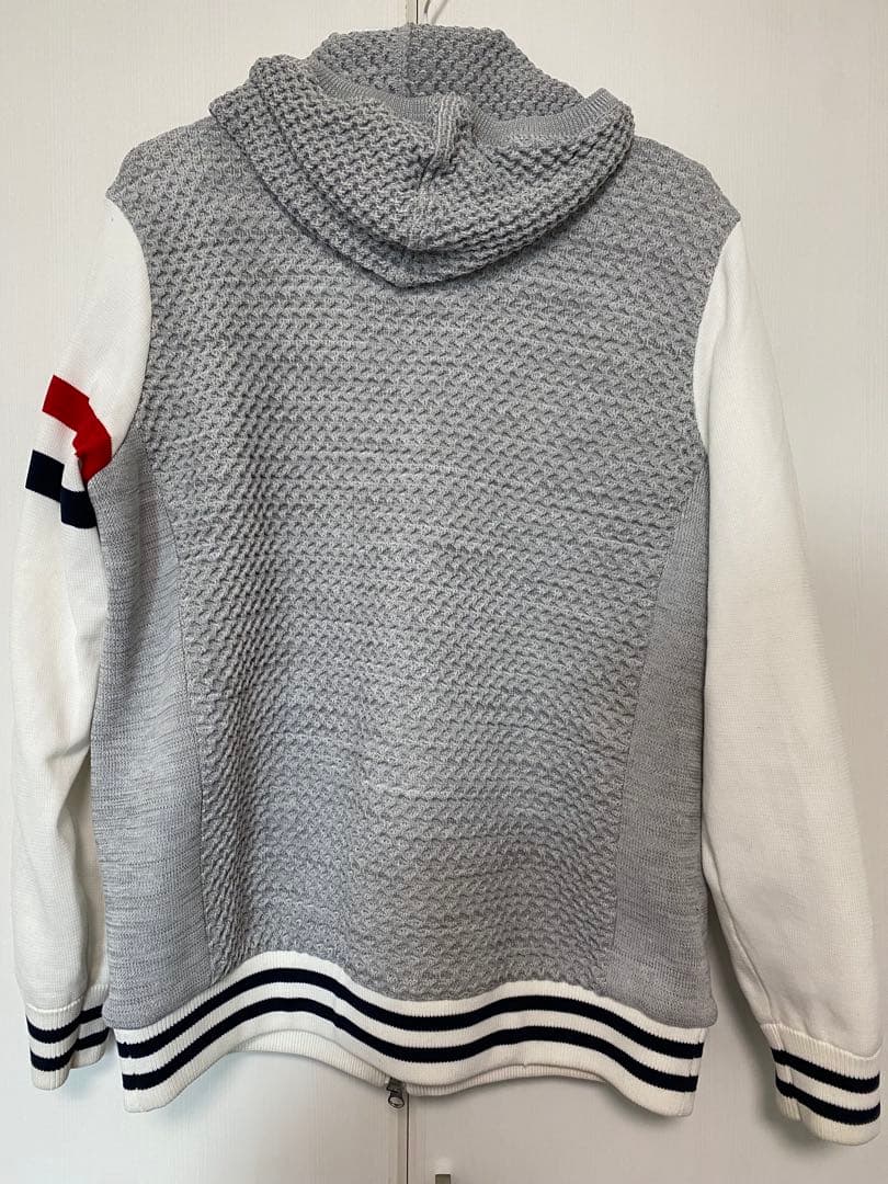 【美品】Munsingwear フード付きセーター 3L グレー/ホワイト
