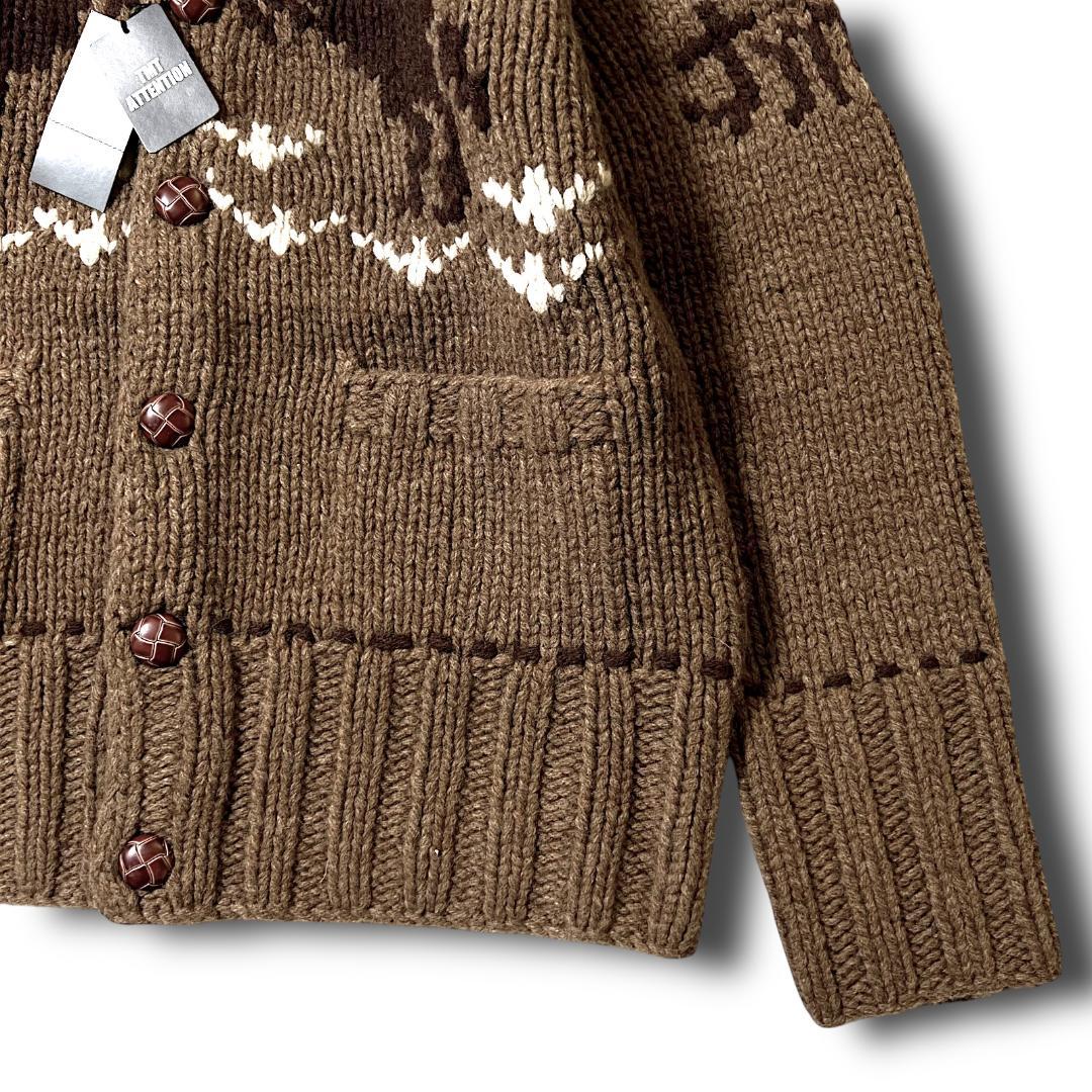 M 定価6.6万 TMT ティーエムティー カウチンニット カーディガン 茶