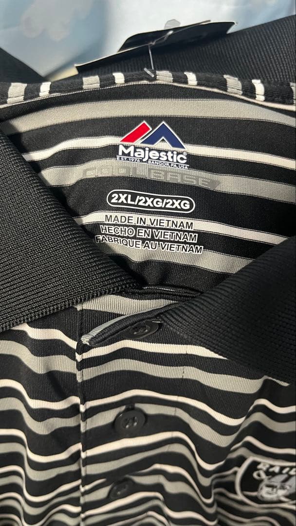 NFL Majestic ストライプポロシャツ 2XL