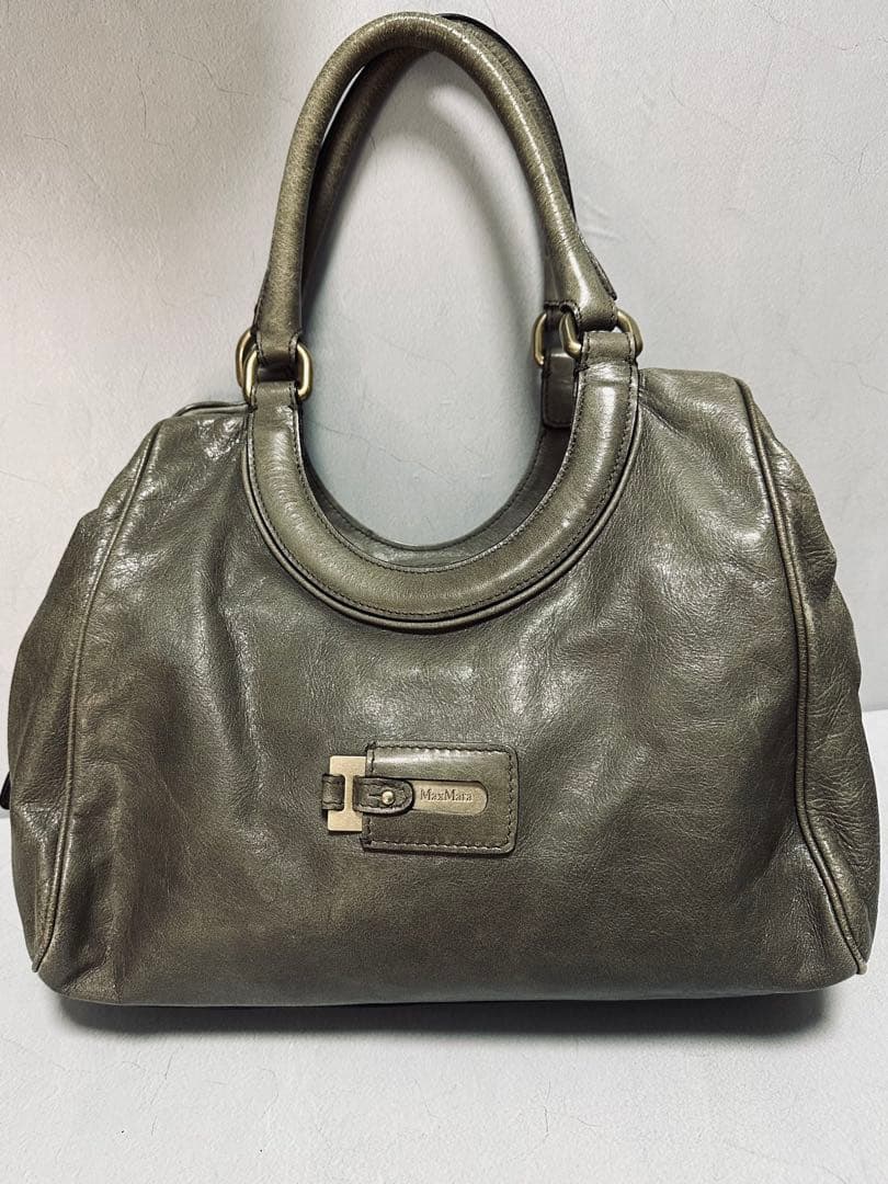 MaxMara Leather handbag ミニボストン LogoPlate