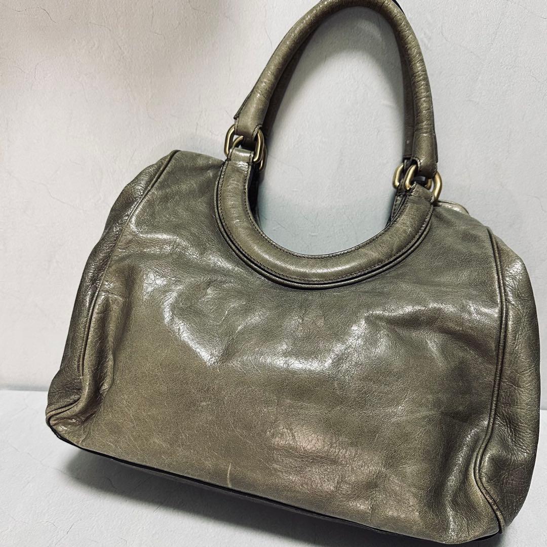 MaxMara Leather handbag ミニボストン LogoPlate