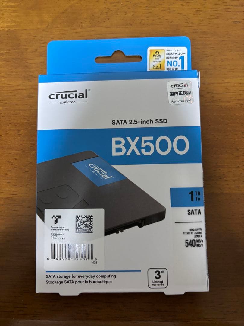 crucial BX500 1TB SATA SSD新品未開封