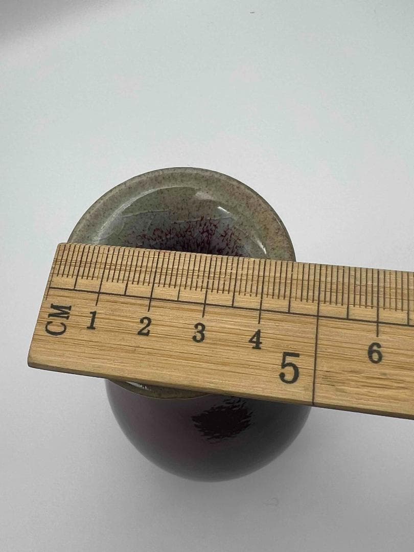 清時代 鈞窯 紅釉瓶　辰砂　郎窯紅釉 花瓶 景徳鎮　唐物　古賞物(C-53)