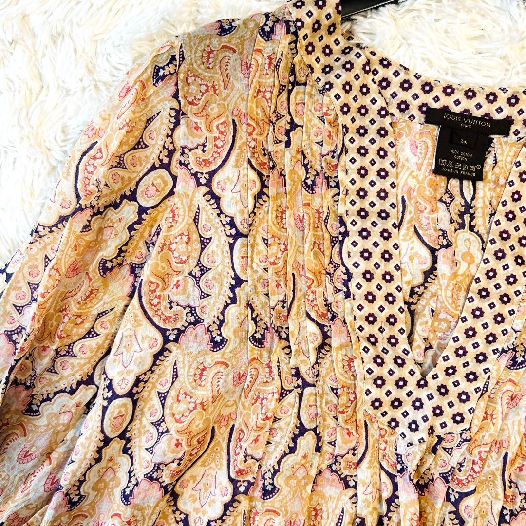 ルイヴィトン LOUIS VUITTON ブラウス シャツ 長袖 ペイズリー柄