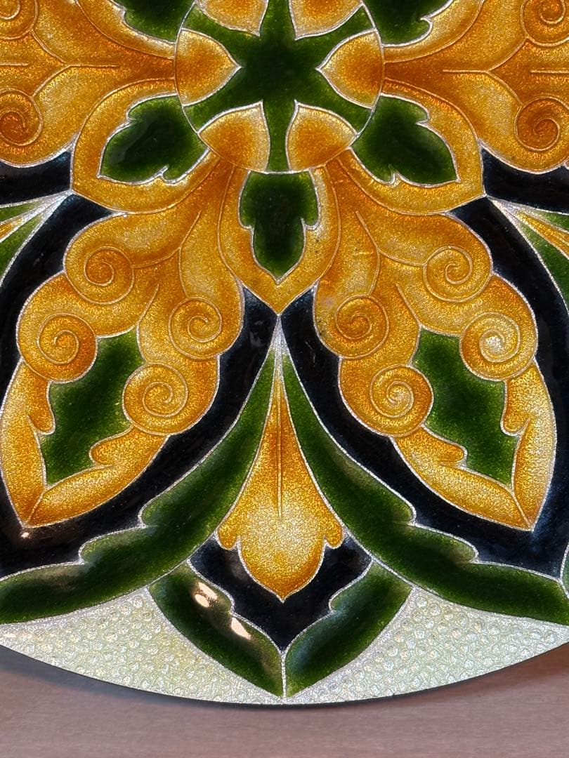 七宝焼き　飾皿　大皿　安藤七宝　美術　芸術