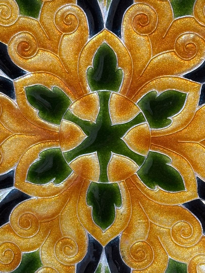 七宝焼き　飾皿　大皿　安藤七宝　美術　芸術