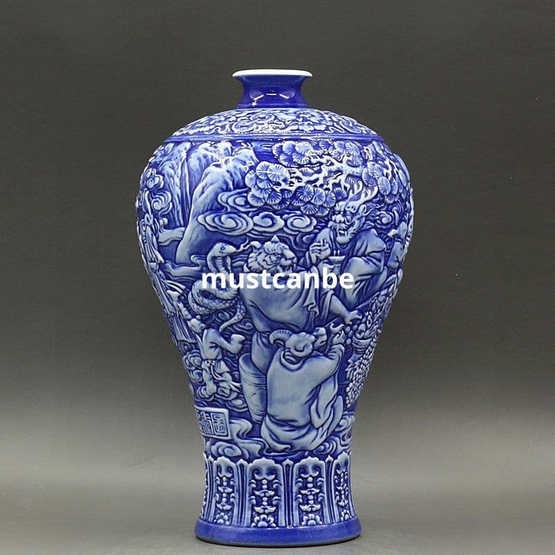 十二支梅瓶 景徳鎮 陶磁器 装飾品 現代工芸品 美術品 置物