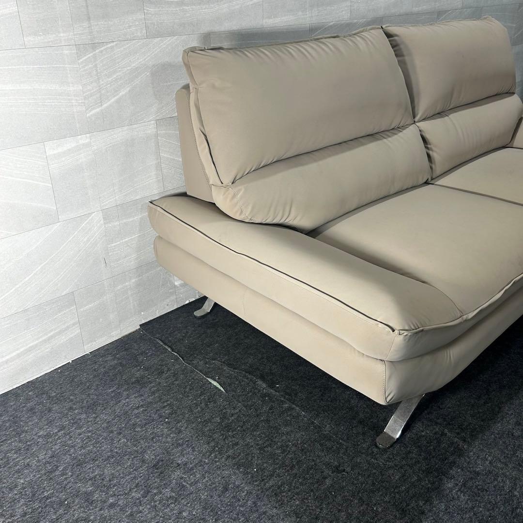 NITORI ソファ 革張り 3人掛け FR-03 BE おしゃれ d4672