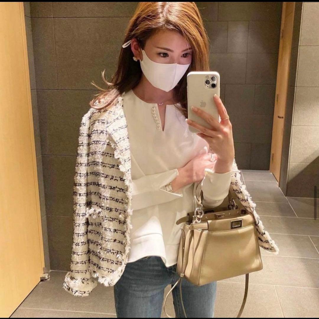 メゾンドドルチェ　パールフレアブラウス　新品未使用タグ付き　オケージョン