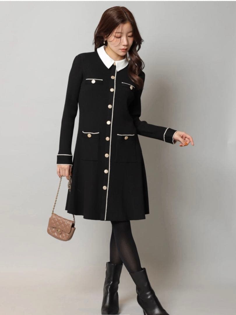 【新品】 アプワイザーリッシェ 衿付2way ニットワンピース