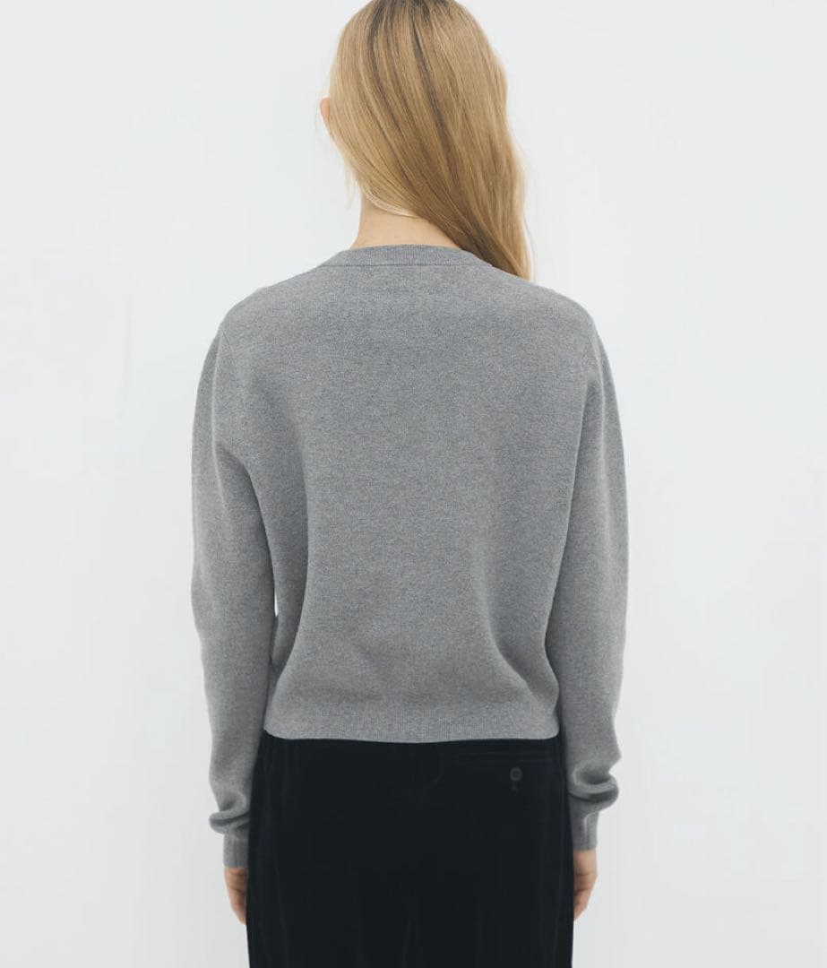 CABaN / コットンカシミヤ クルーネックカーディガン XS グレー