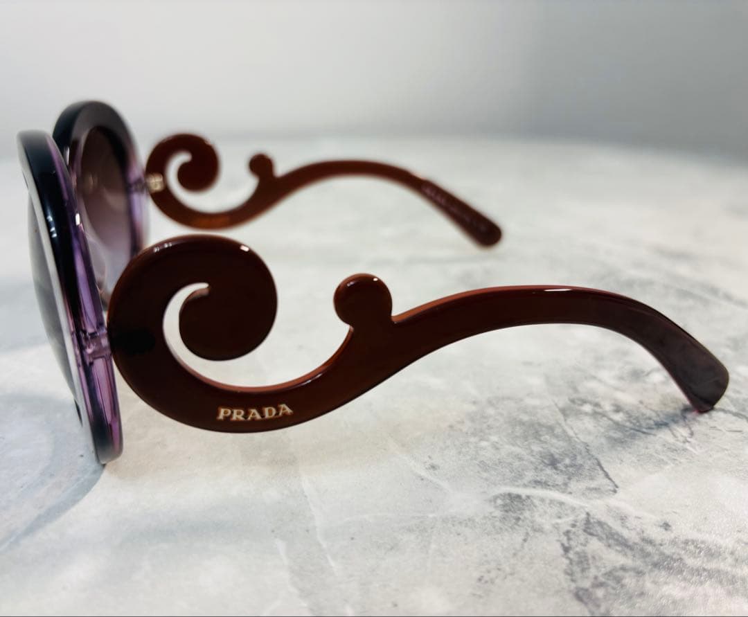 美品【PRADA】プラダ　ミニマルバロック　バタフライ　サングラス　パープル