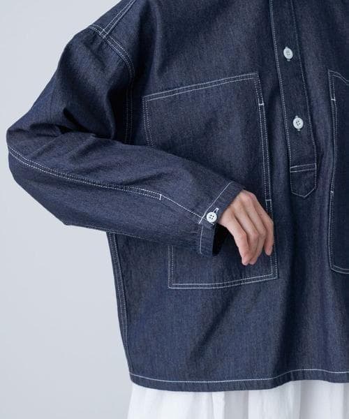 即日発送 入手困難 新品 かぐれ デニムプルオーバーシャツ INDIGO