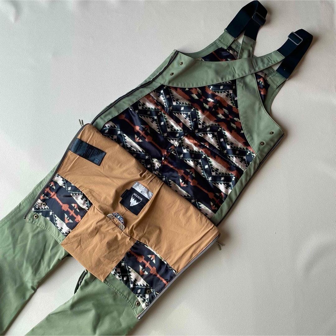 5467　バートン　ビブパンツ レディース スノボウェア カーキ　ZEALOUS