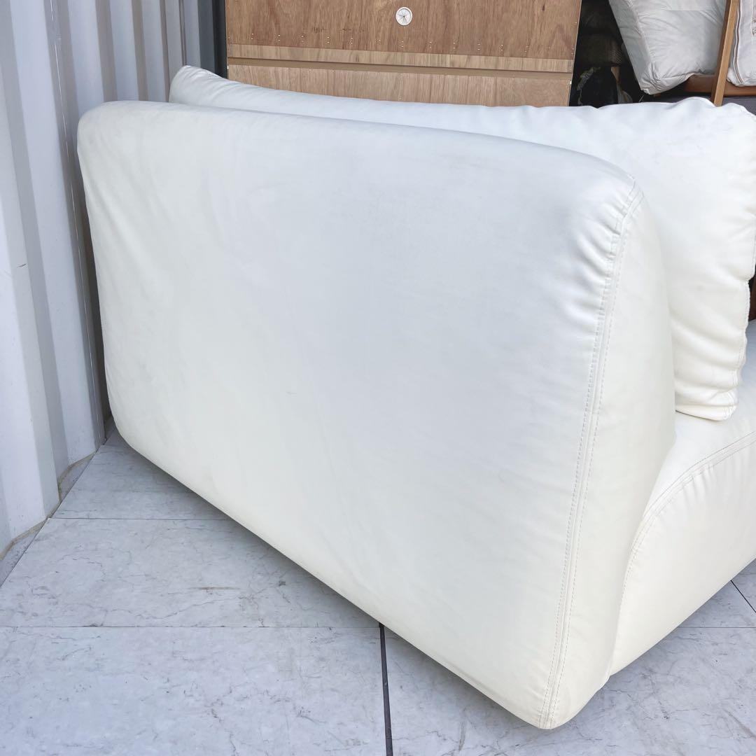 送料設置無料！アルフレックス ベンゴディ 本革ホワイトシングルアームソファ✨