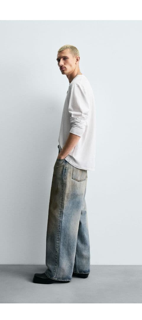 ZARA ヴィンテージ加工バギーフィットジーンズ EUR40 アクネ