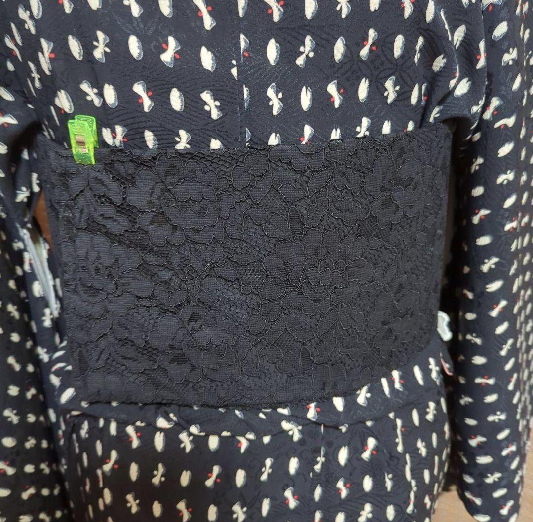 帯ベルト No.1795 黒レース×黒 和洋折衷コーデにも