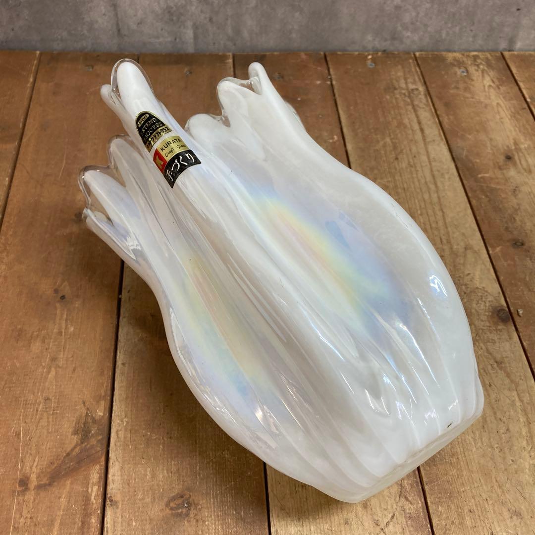 A-壁 【希少】KURATA Craft Glass 手づくり 花瓶＆小物入れ