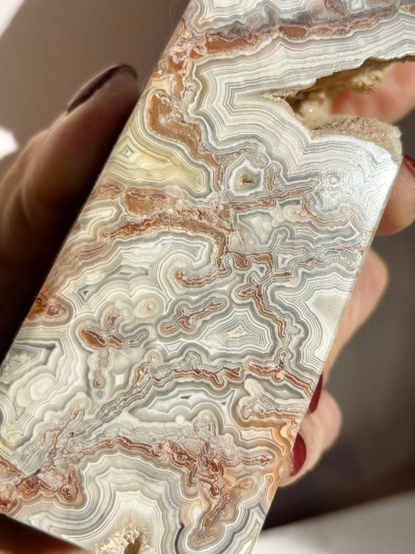 《大型・一点物》メキシカンクレイジーレースアゲート ジオード一周タワー約24cm