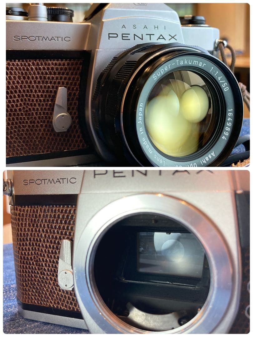 ★pentax sp +タクマーf1.4★完動＊美品＊初期保証＊リザード本革外装