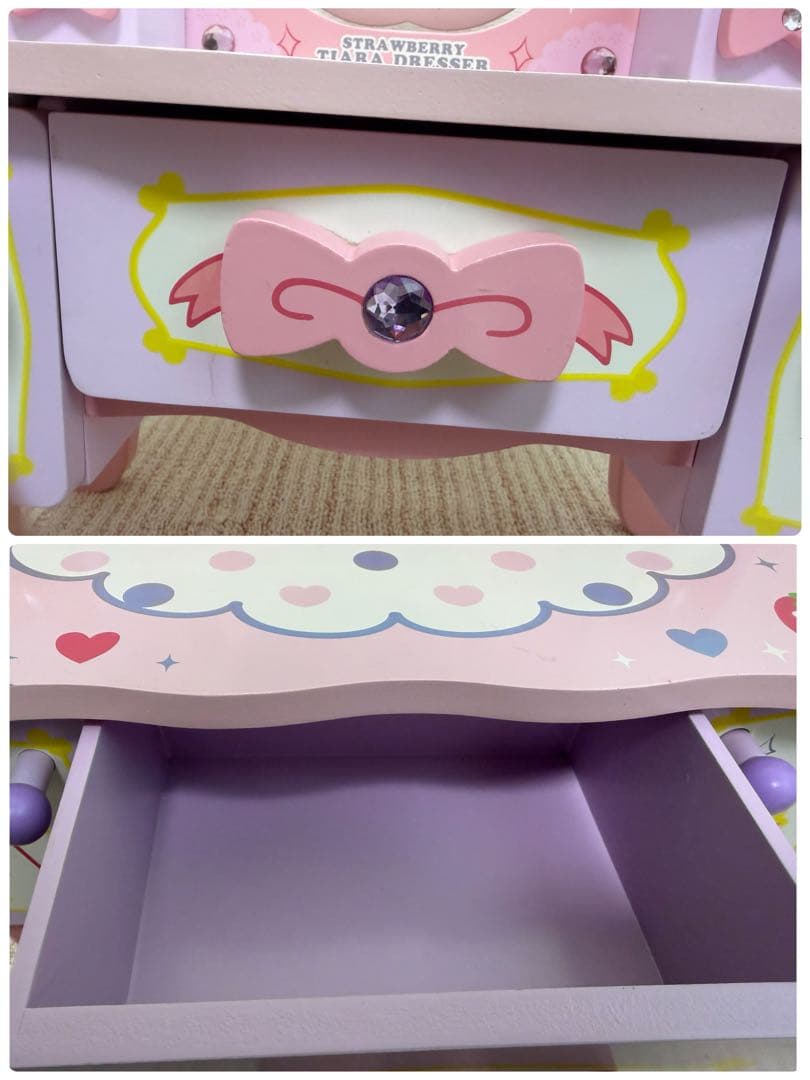 マザーガーデン　野いちごティアラドレッサー　木製　ドレッサー　パープル　ピンク