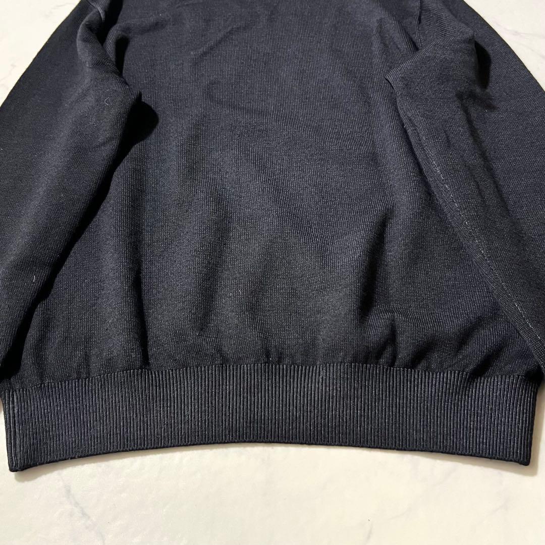 美品パパス 2024年製 ニット 刺繍ロゴ クマ ウール チャコールグレー48