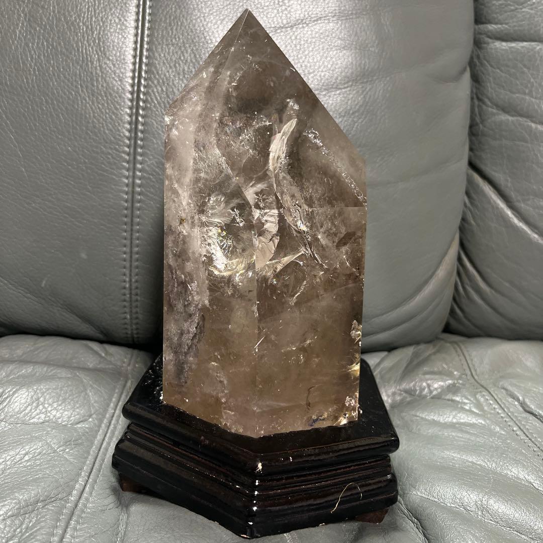 特価！超美品！特大　スモーキークォーツ　六角柱　煙水晶 27cm5.2kg