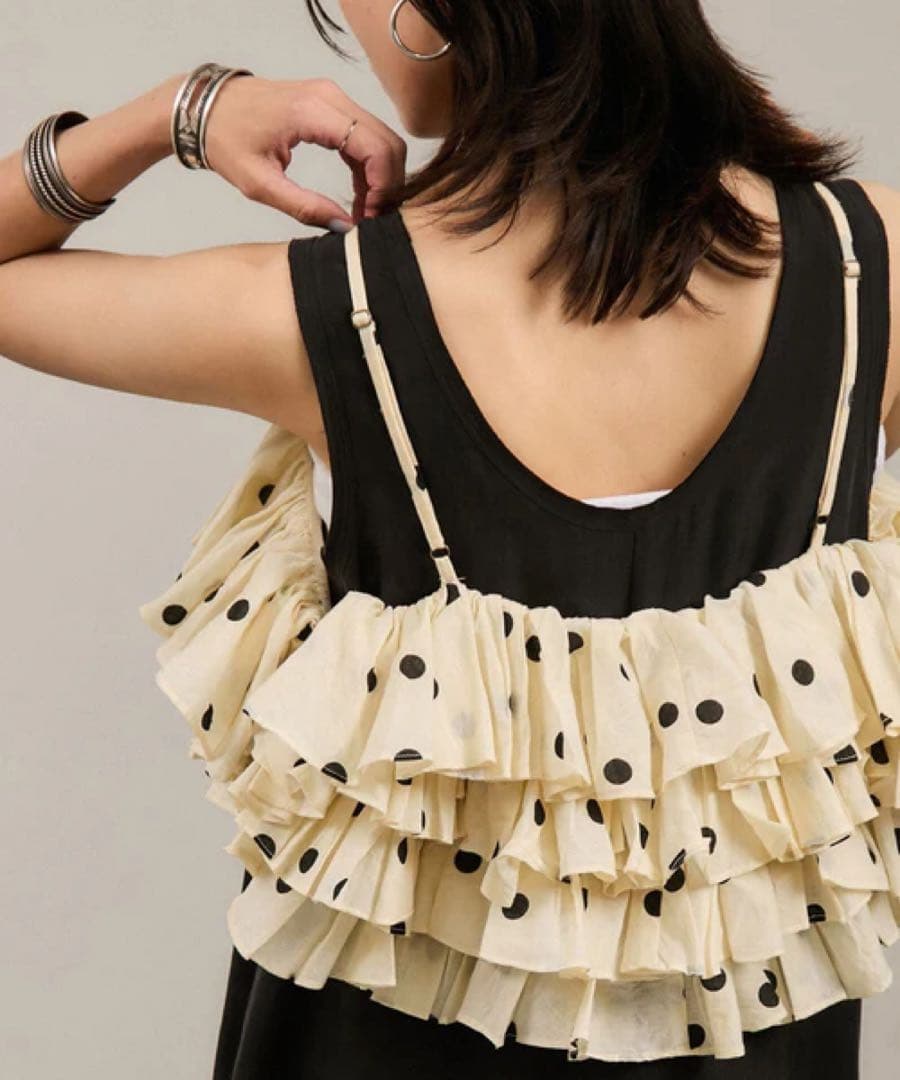 【カレンソロジー購入】クリンクルクリンクルクリンクル/フリルドットキャミ