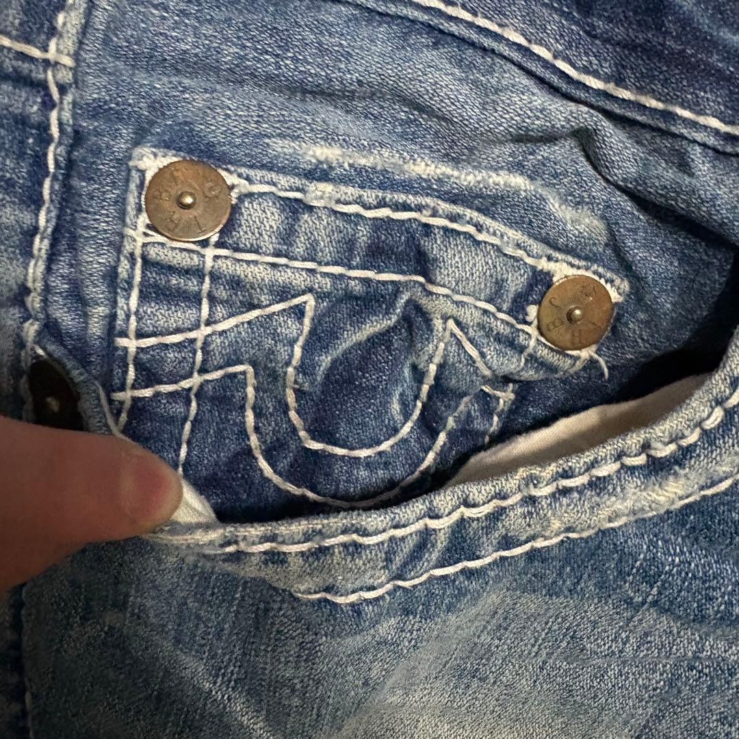 TRUE RELIGION bobby big t 白ステッチ　刺繍　USA