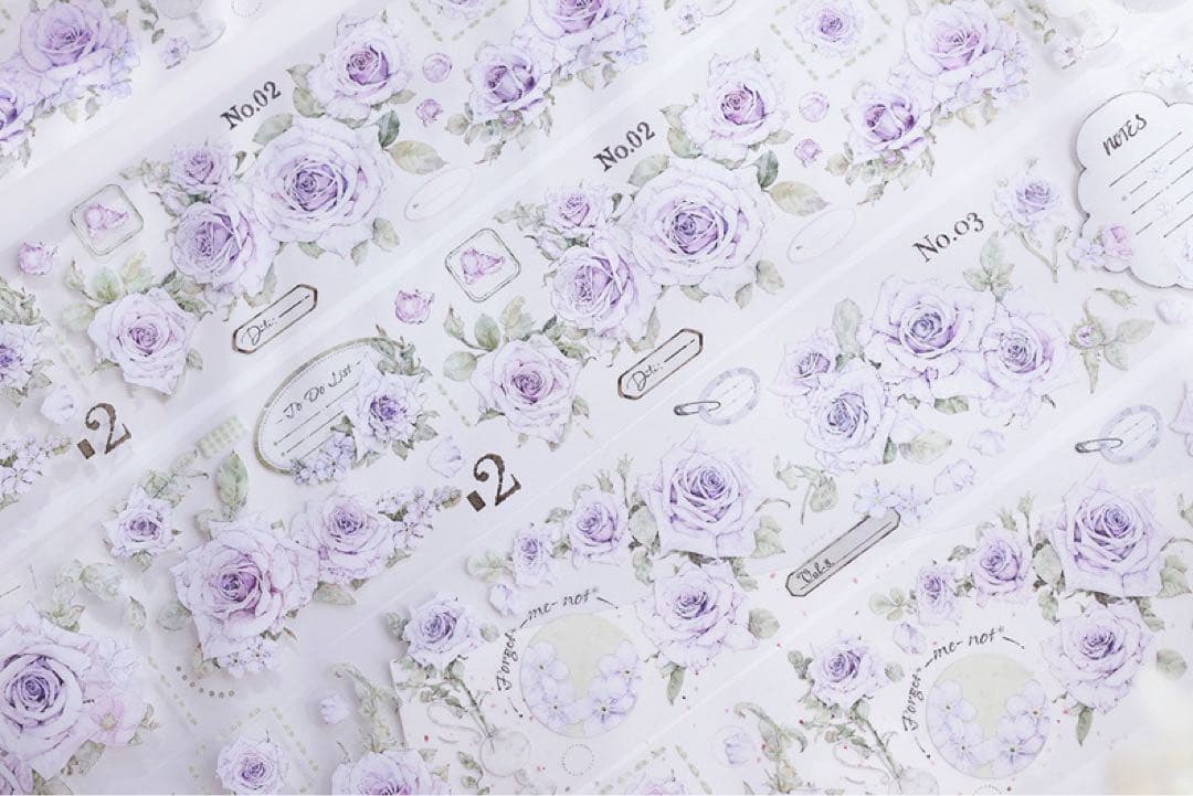 小白家文創《紫雾》海外マスキングテープ　マステ 【1812】