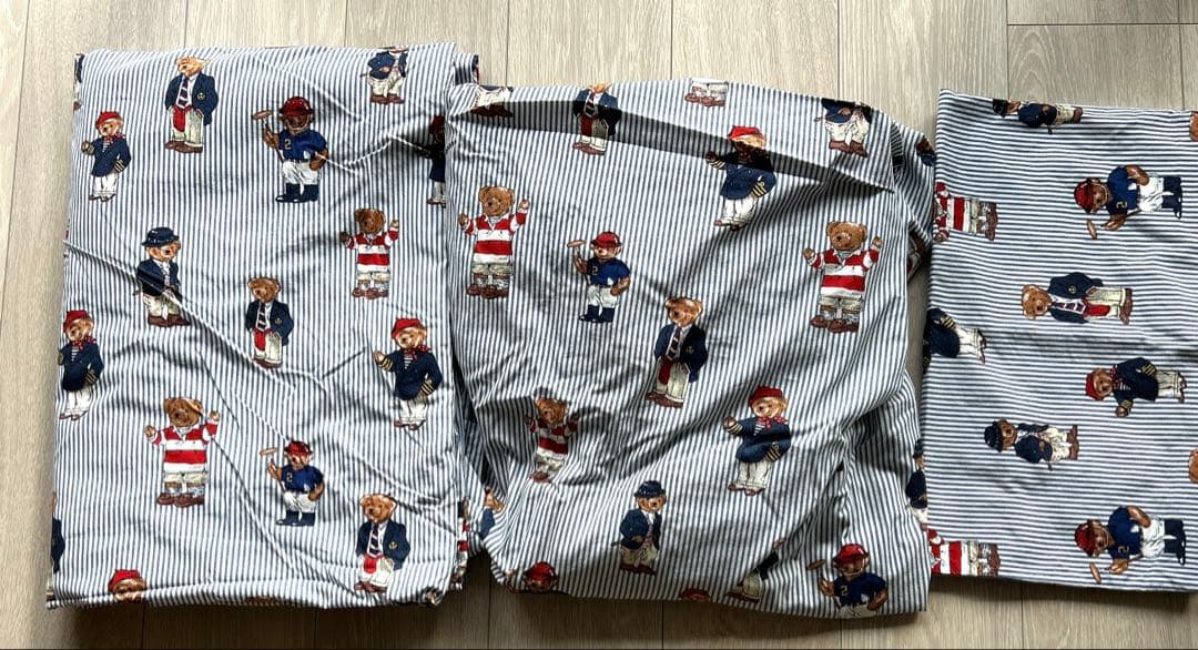 ラルフローレン３点セット　シングル 掛け布団カバー、ベットカバー、ピローカバー