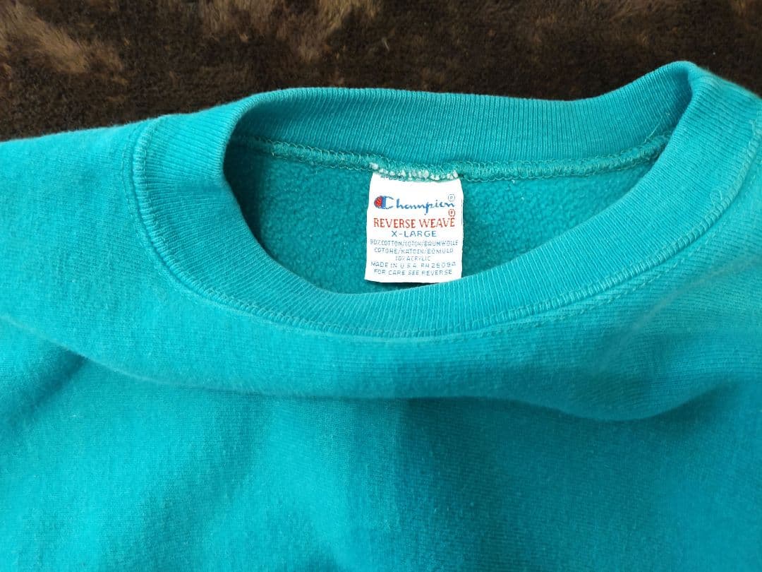 90sChampion Reverse Weave スウェット XL ターコイズ