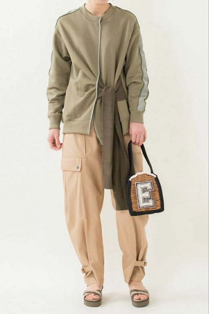 エバゴス　ebagos お買い物バッグ　Eワッペン　ネイビー　鏡付き