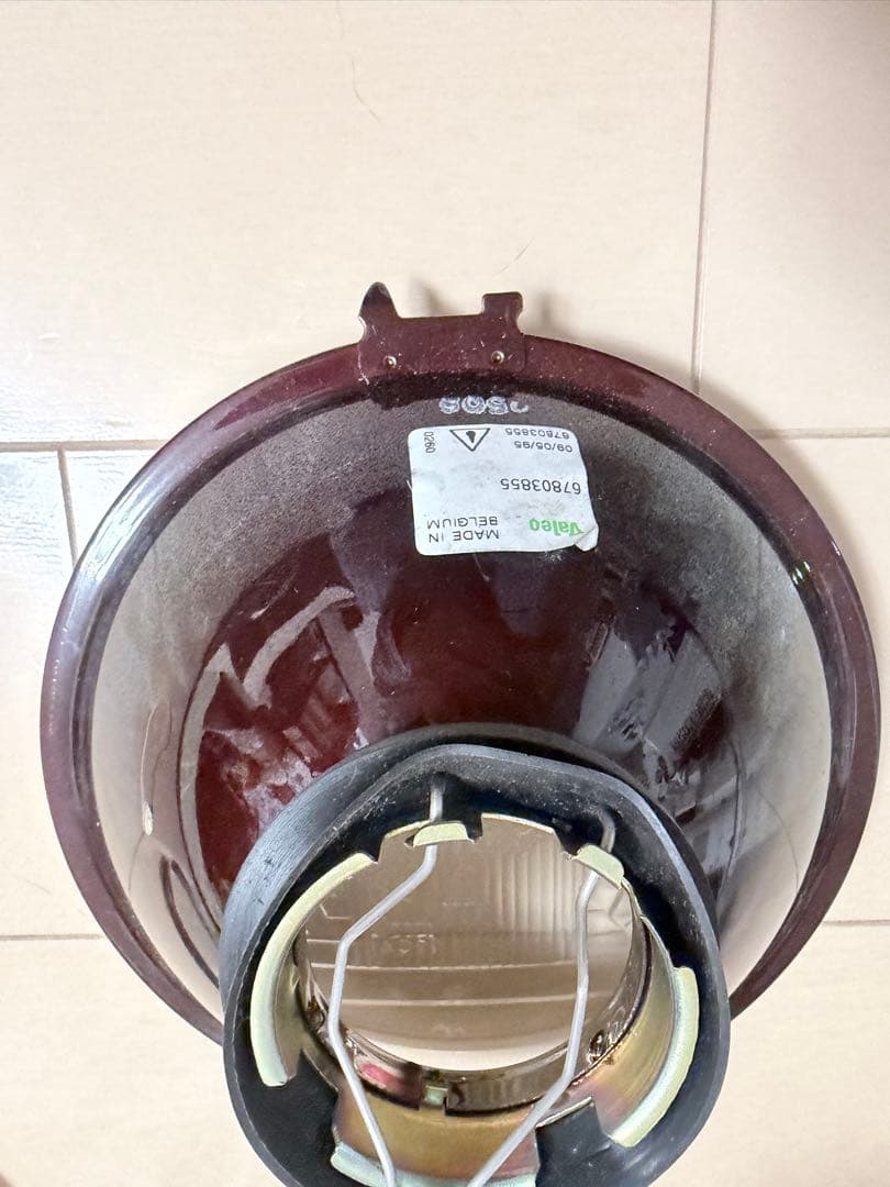 CIBIE ヘッドライト 140 円形 凹みレンズ　当時物箱取り付け説明書付