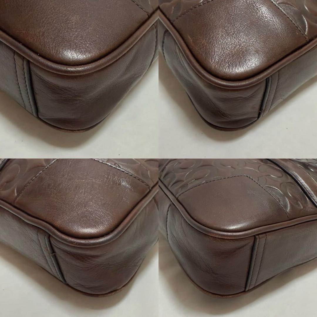 【極美品/保存袋付】コーチ Cロゴ 2way ビジネスバッグ ブリーフケース 茶