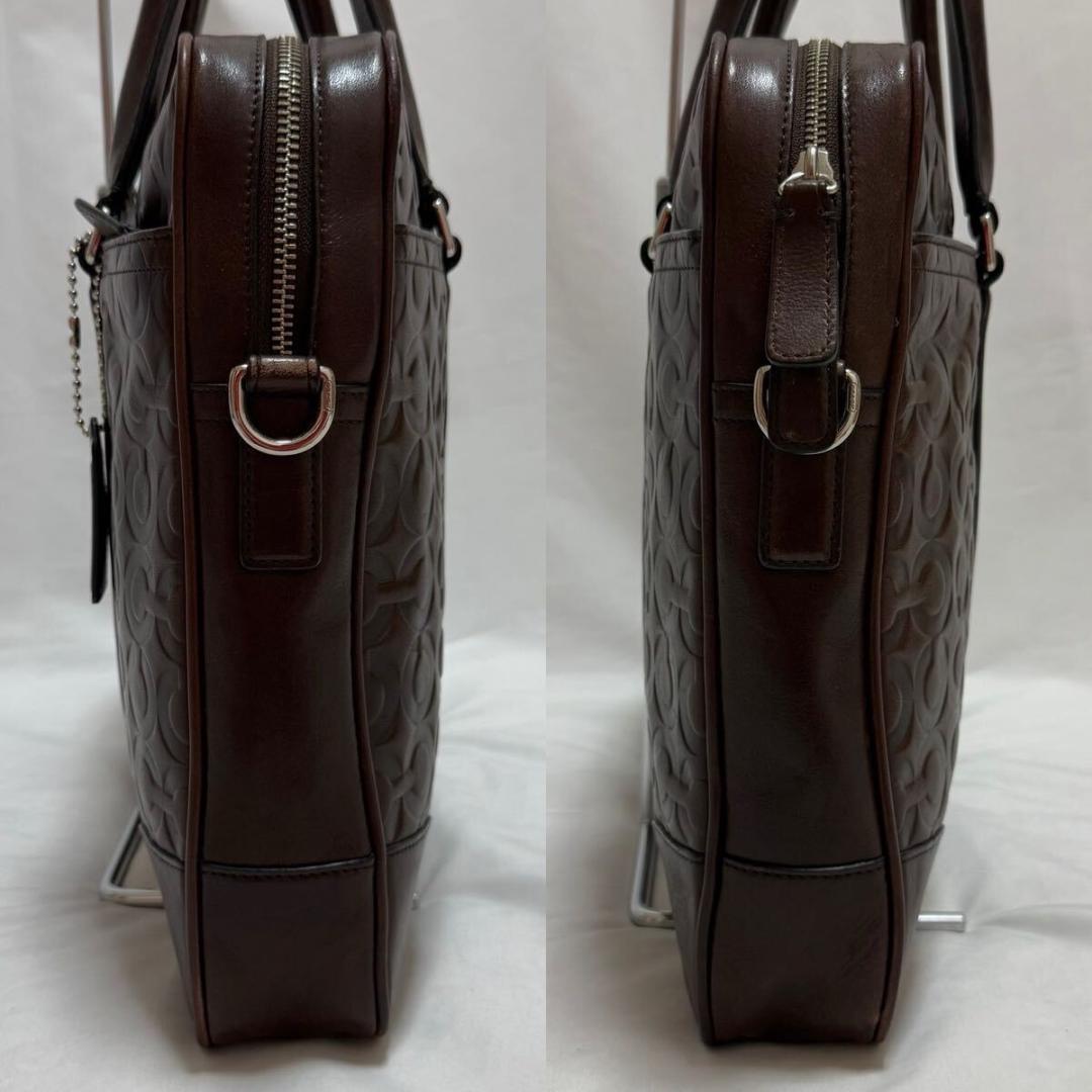 【極美品/保存袋付】コーチ Cロゴ 2way ビジネスバッグ ブリーフケース 茶