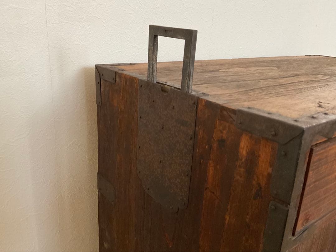 古家具　桐箪笥　引き戸七宝細工　引き手収納型　アンティーク　古道具