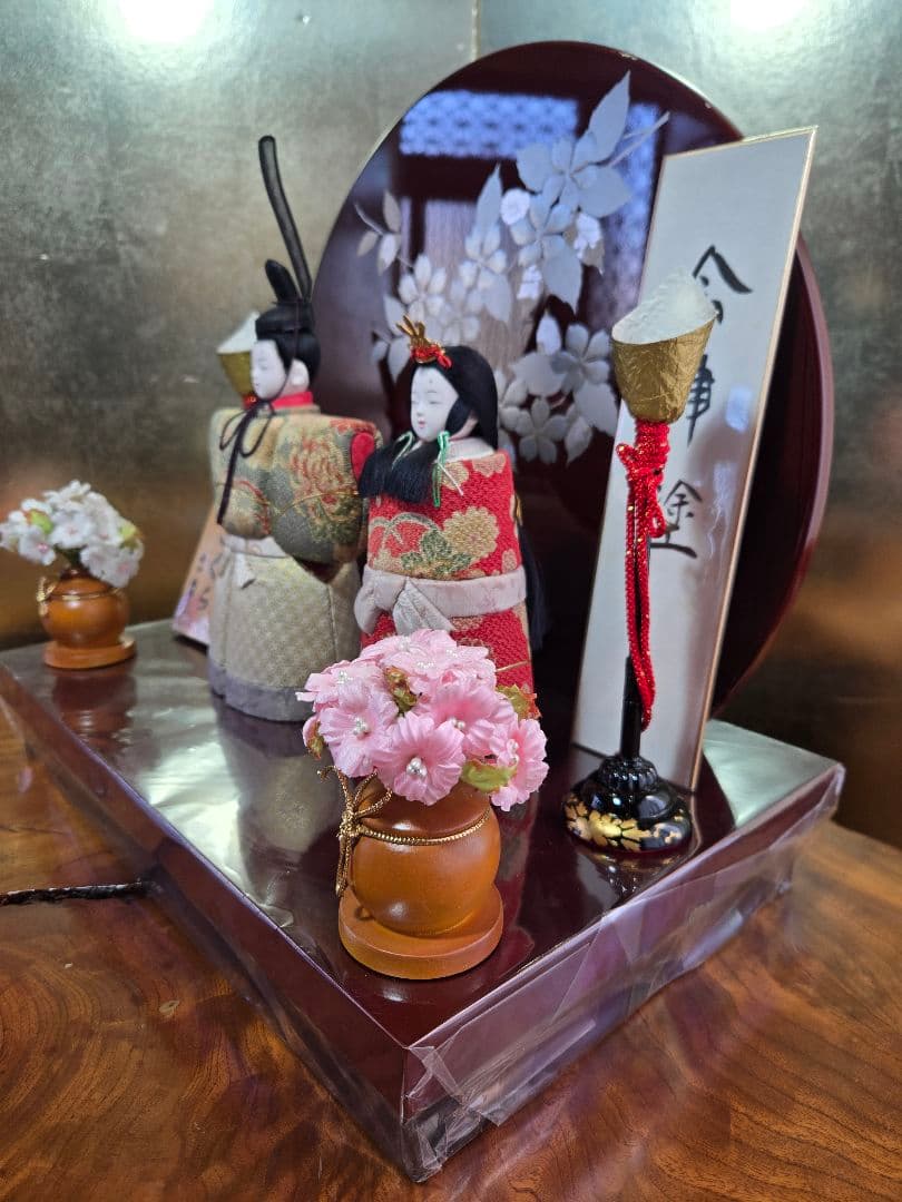 【一点限り】木目込み雛　立雛飾り　G3