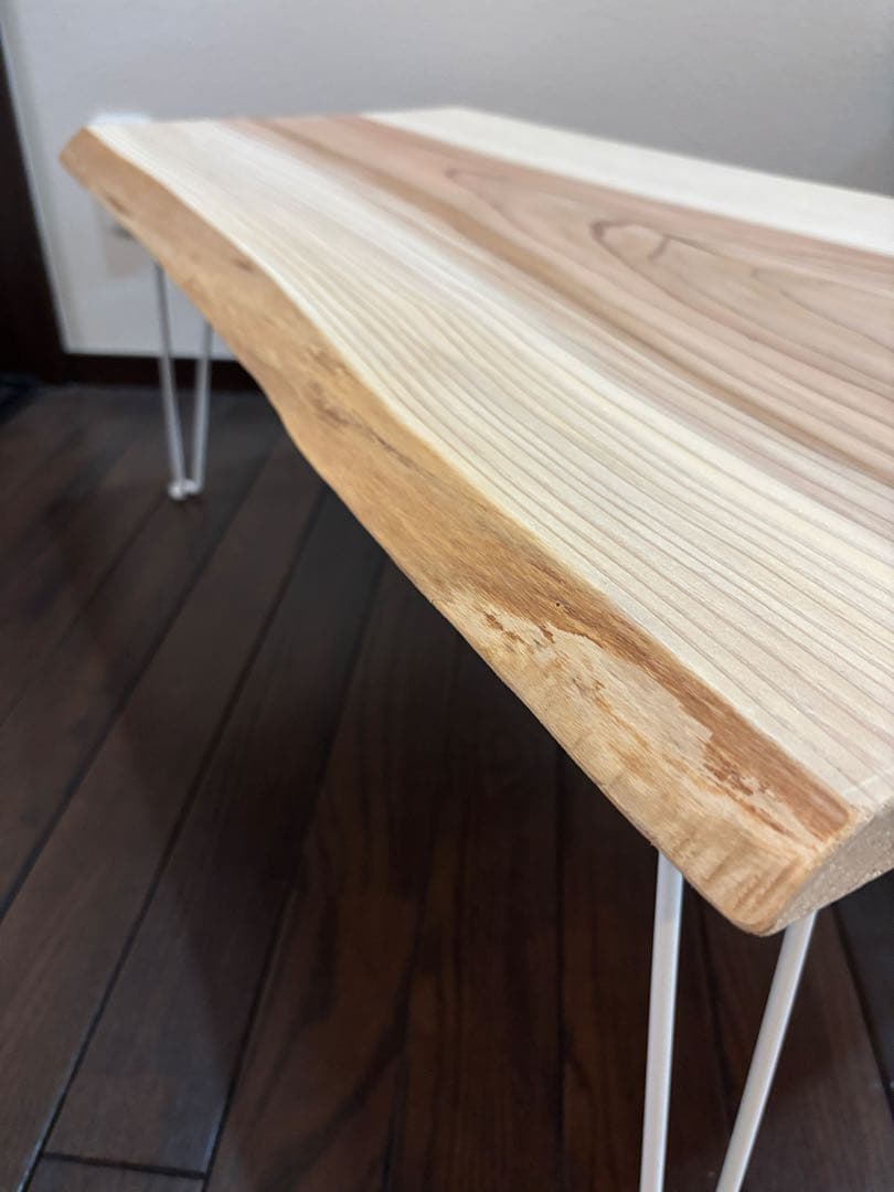 一枚板 無垢材 杉板 折りたたみ ローテーブル サイドテーブル　紀州杉