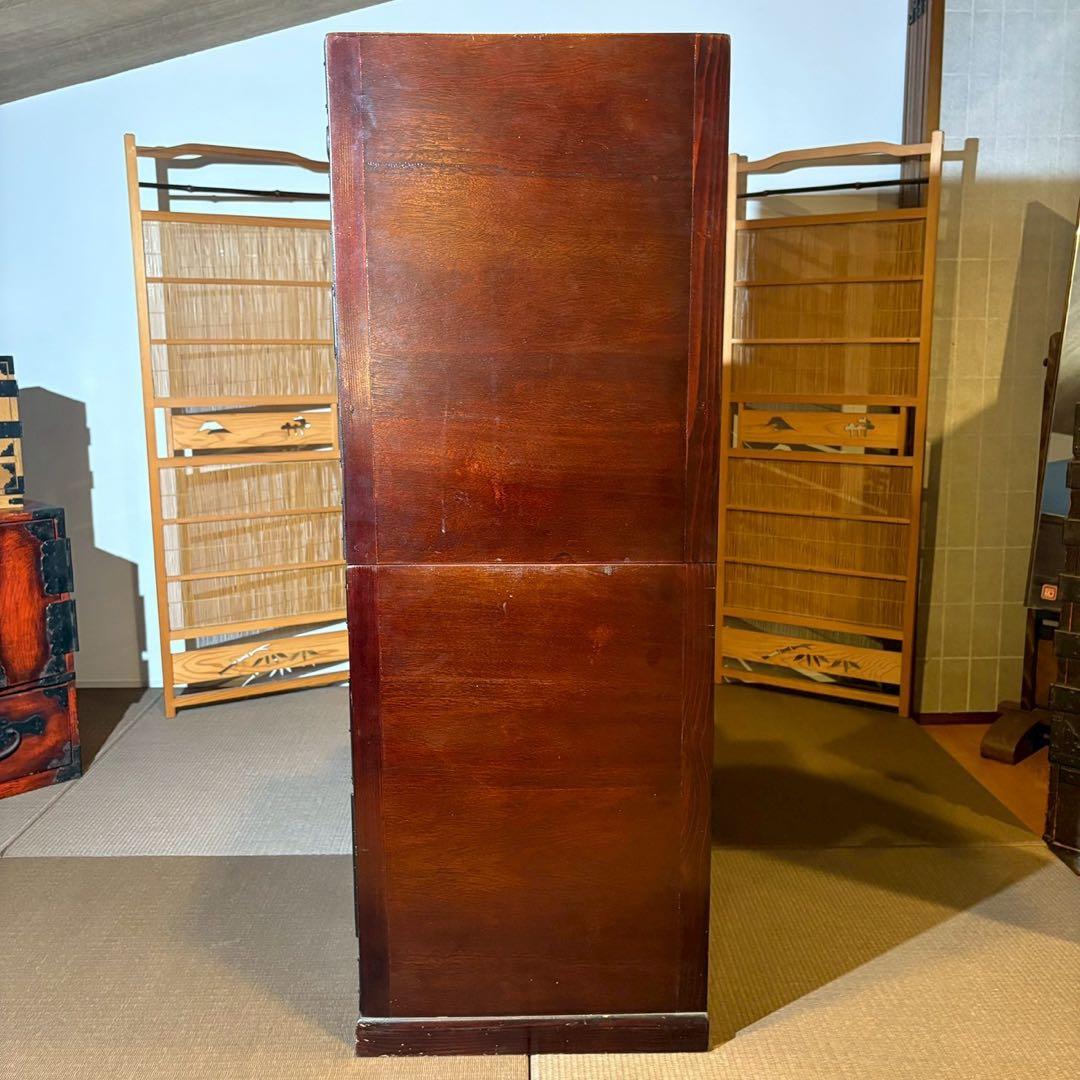 階段箪笥　6段　飾り金具　時代箪笥　伝統家具　和家具　和箪笥　民芸家具