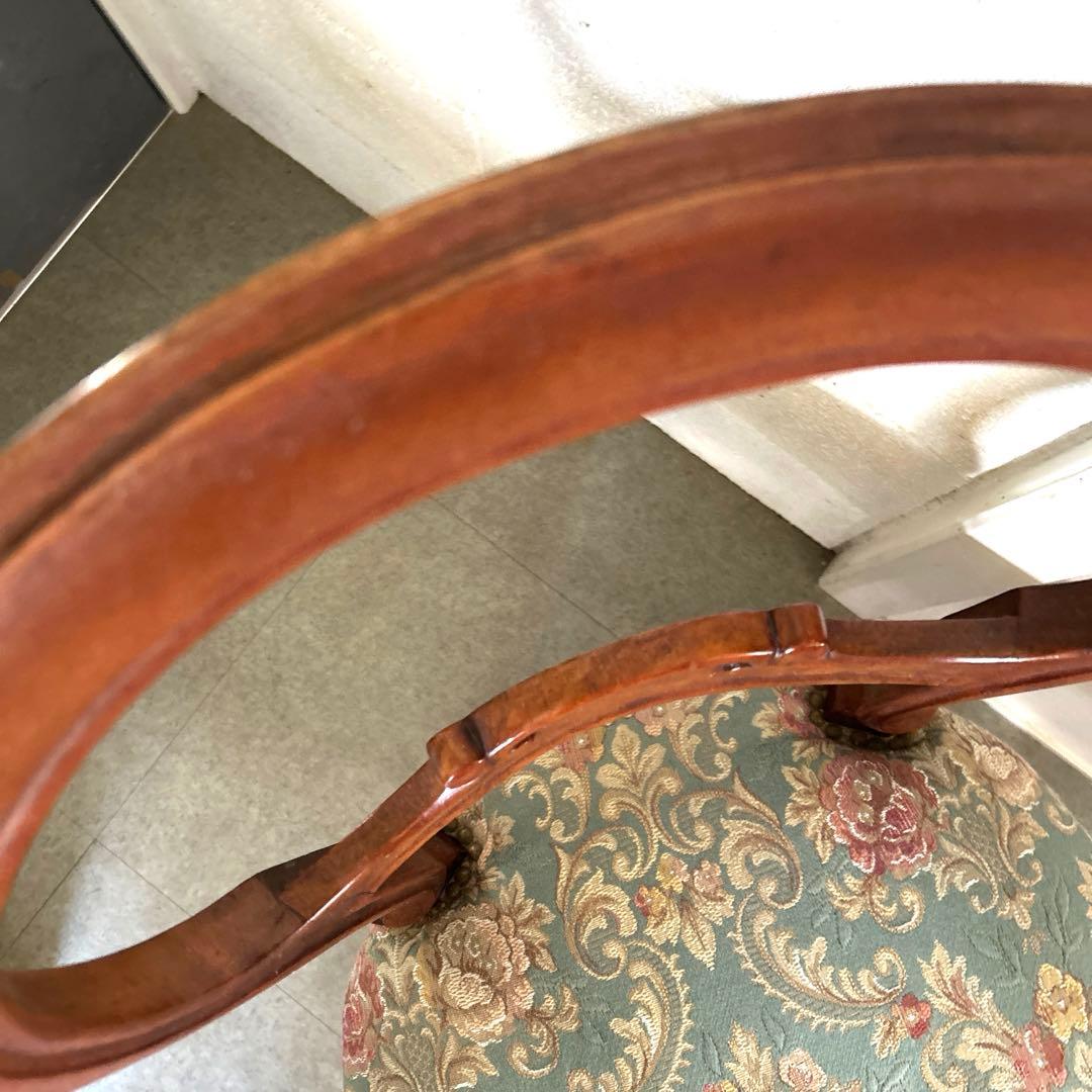 値下げ❗️アンティーク　イギリス　バルーンバックチェア　キャスター付き　ゴブラン織