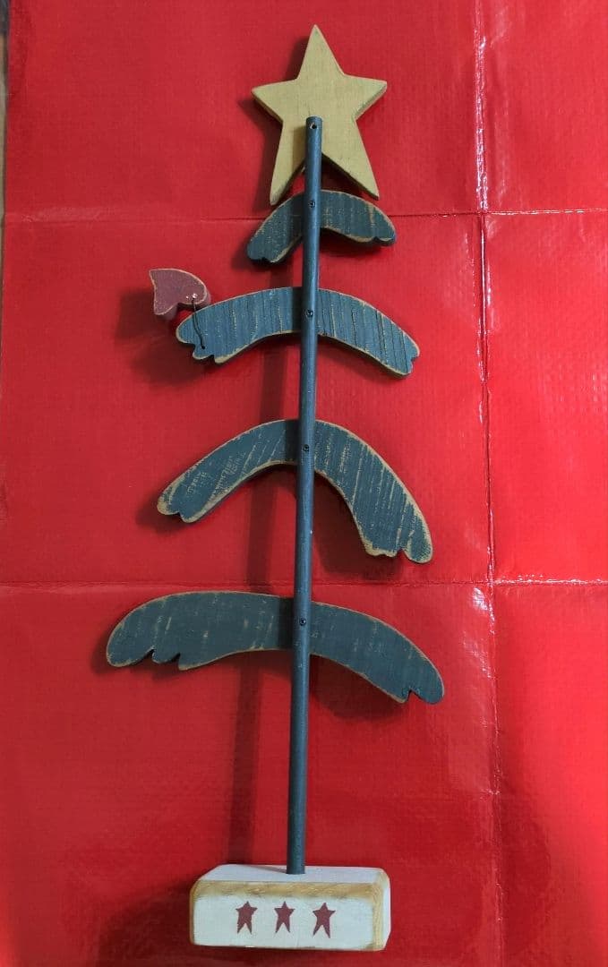 《アンファン》レア 木製クリスマスツリー＋別売り木製オーナメント4個