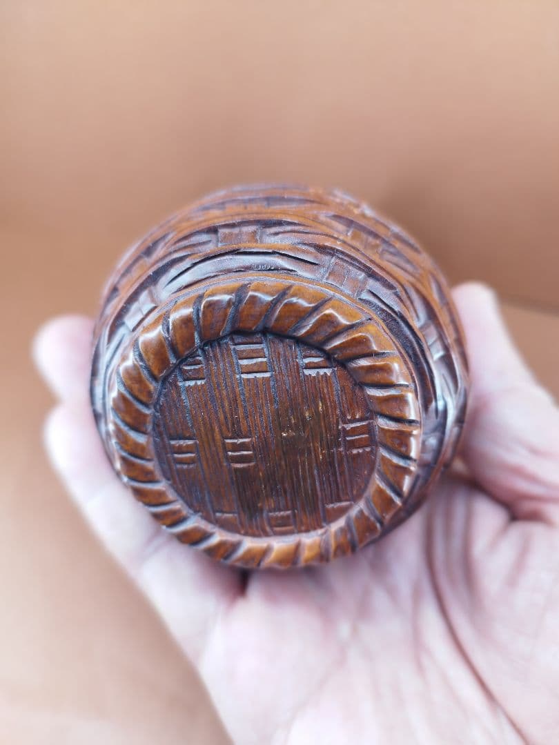 黄楊彫刻作品「家族繁栄、招財進寳」縁起置物《整理番号:BU005》